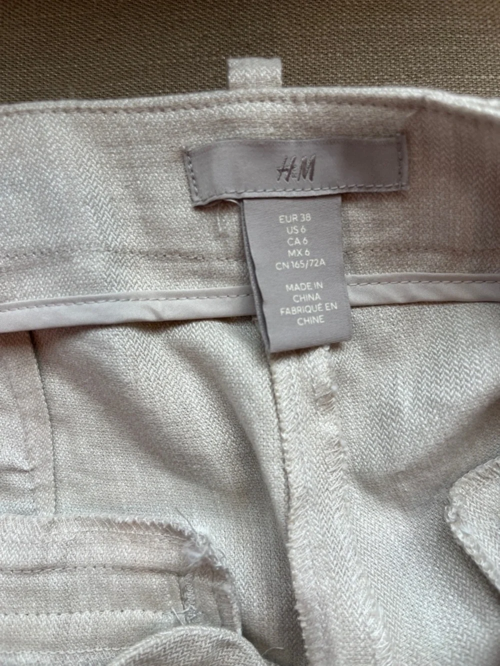 H&M Linen Blend Tailored Trpuser Pants Ankle Length  6